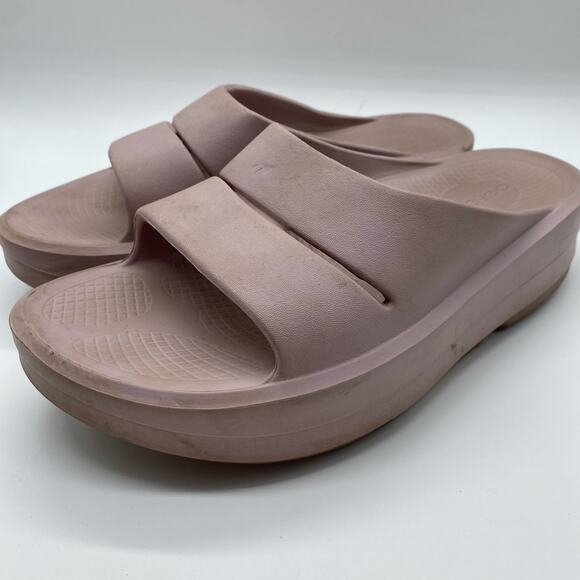 Oofos Pink Purple Platform Slides Comfort Orthopedic Recovery Women size 10 / 41 - Picture 4 of 7